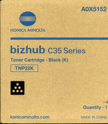 Konica Minolta Genuine Toner A0X5152 (TNP-22 K) Black